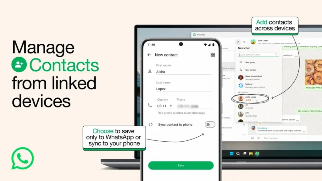 WhatsApp contact manager